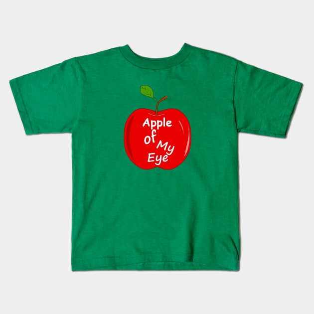 RED Apple Of My Eye Kids T-Shirt by SartorisArt1